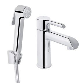 Змішувач для раковини Qtap Grand, Chrome (k35) з гігієнічним душем QTGRA272CRM45670