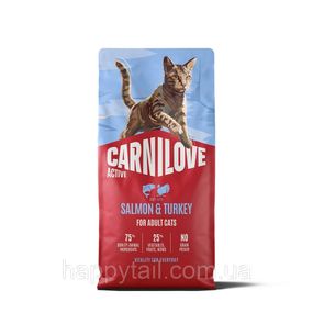Беззерновой сухой корм Carnilove Active Salmon & Turkey для взрослых кошек лосось и индейка 6 кг (арт. 173714)