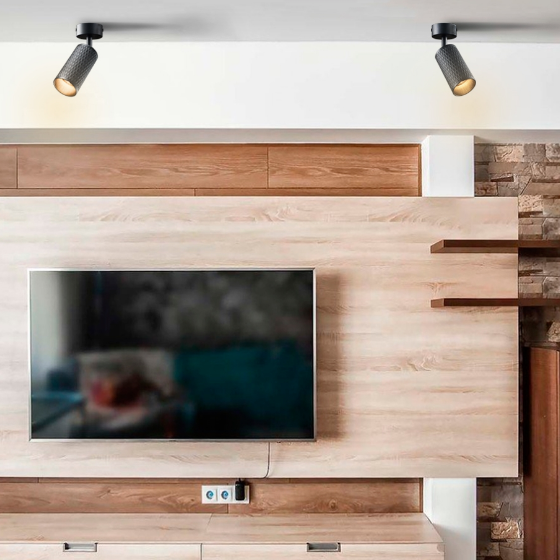 LED Світильник під лампу GU10 поворотний чорна призма VL-SPF02B-BP Videx | Зображення 1