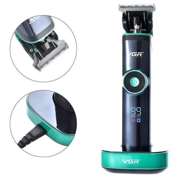Універсальна машинка триммер для стрижки волосся VGR V-671 акумуляторний з набором насадок та LED дисплеєм | Зображення 6