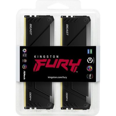 Модуль памяти для компьютера DDR4 16GB (2x8GB) 3600 MHz Beast RGB Kingston Fury (ex.HyperX) (KF436C17BB2AK2/16) | Зображення 2
