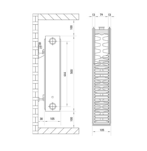 Радіатор сталевий Europroduct 22х500х1500 бокове підключення (EP4456) | Зображення 1