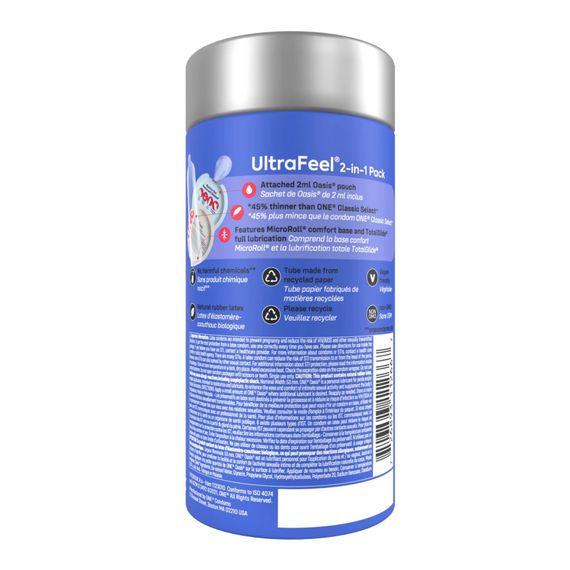 Презервативи ONE Ultra Feel, ультратонкі, з додатковою змазкою, 10 шт, подарункове паковання-тубус | Зображення 2