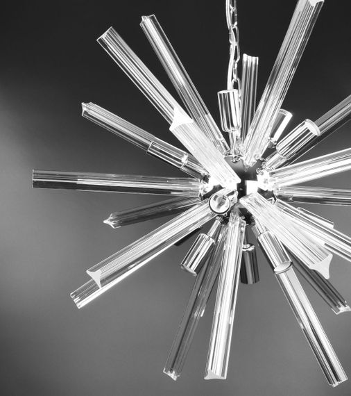 Люстра підвісна на 12 лампочок 26758 Хром 65-140х65х65 см. | Зображення 2