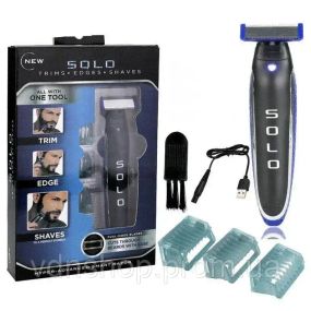 Мужской триммер Micro Touch Solo, Машинка для стрижки бороды 3 в 1