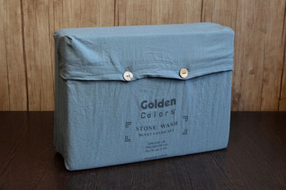 Постільна білизна Golden Colors Stonewashed 200 х 220 см Anthracite (перероблена бавовна) | Зображення 2