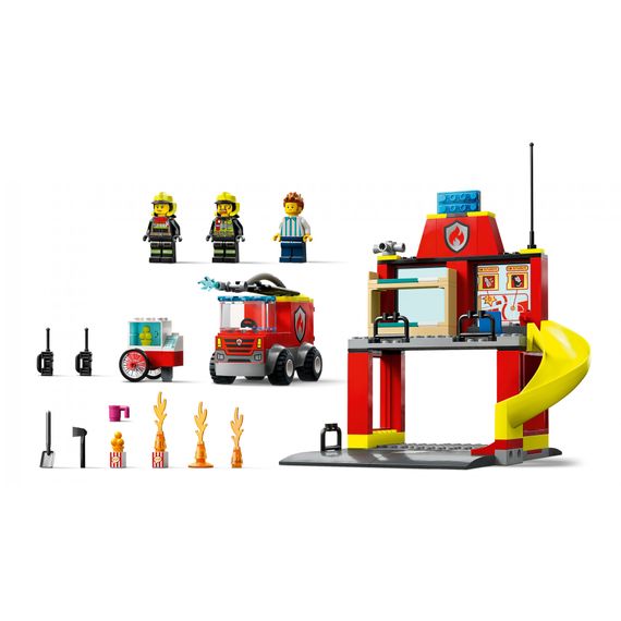 Конструктор LEGO City Пожежне депо та пожежна машина 153 деталі (60375) | Зображення 3