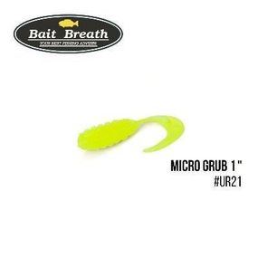Силіконова приманка, Їстівний силікон Bait Breath Micro Grub 1" (15шт.) (Ur21 yellow)