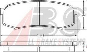 Колодка гальм. диск. TOYOTA LANDCRUISER задн. (вир-во ABS) A.B.S. 36875 на TOYOTA LAND CRUISER PRADO (KDJ15_, GRJ15_)