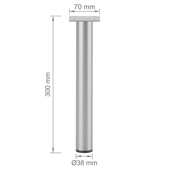 Ножка из металла H=300mm Серый | Зображення 1