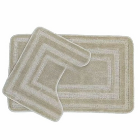 АКЦІЯ Набір килимків для ванної 2шт 40*50см+50*80см Рамка Econom бежевий + Фіранка PEVA Дариана