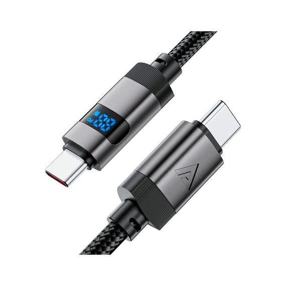 Дата кабель USB-C to USB-C 1.2m 60W digital display C15-03 Black Acefast (6974316283720) | Зображення 3