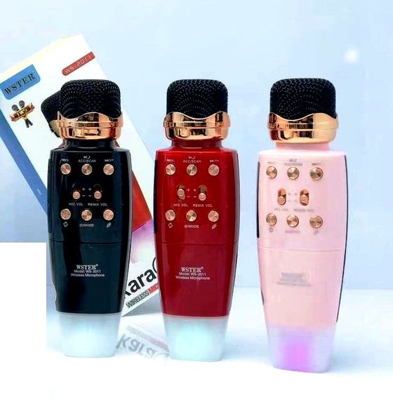 Беспроводной караоке микрофон WSTER WS-2011 4 в 1: Колонка + Микрофон + Телефон + Powerbank • Запись звука • Изменение голоса