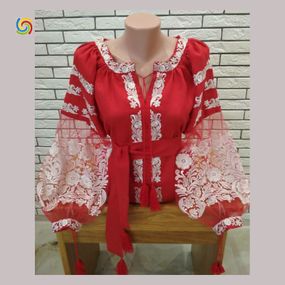 Рубашка Украинская вышиванка  4442882010 цвет красный размер XL/XXL