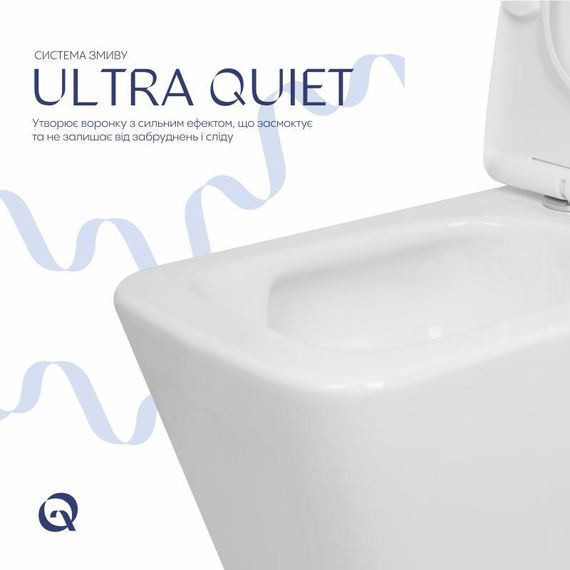 Унитаз напольный Qtap Crow Eco Ultra Quiet безободковый с седалием Soft-close QTCRO27W51030 | Зображення 4