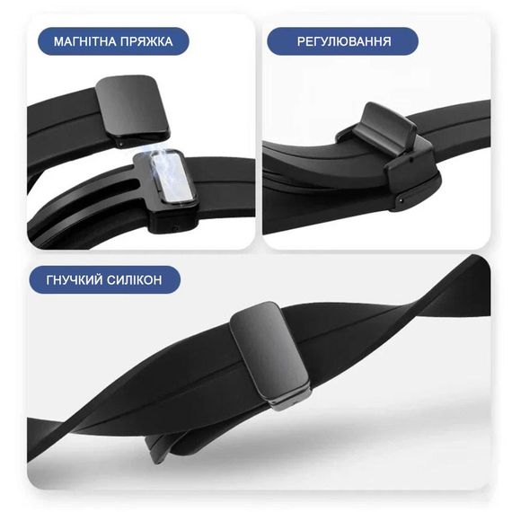 Ремінець Primolux Magnetic Silicone для годинника Xiaomi Redmi Watch 4 / Xiaomi Mi Band 8 Pro - Black | Зображення 2
