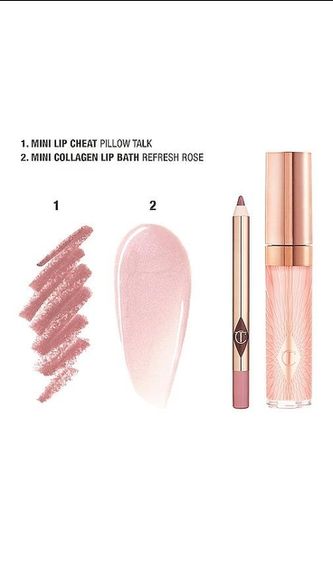 Набір для губ олівець + блиск (міні) Charlotte Tilbury Mini Glossy Fresh Pink Lip Duo (Lip cheat, lip bath) | Зображення 1
