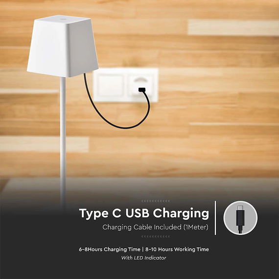 Лампа настільна акумуляторна Cozy у скандинавському стилі 5 Вт 5200mA 2402 Біла | Зображення 2