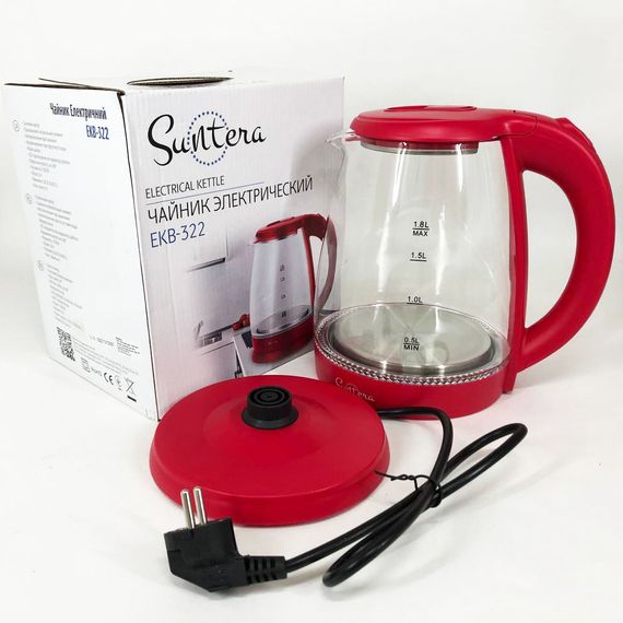 Електрочайник Suntera EKB-322R, чайники з підсвічуванням, електрочайники з підсвічуванням. Колір: червоний | Зображення 6