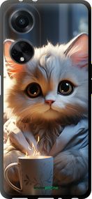 Чохол на Oppo A98 Білий кіт "5646b-3115-2448"