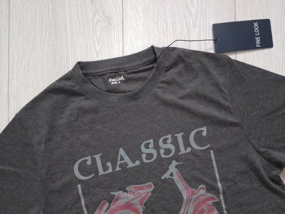 Футболка чоловіча сіра з принтом | Зображення 1