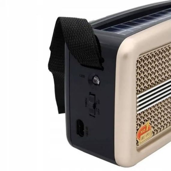 Радіоприймач із сонячною панеллю RX BT978S USB, MP3 Золото