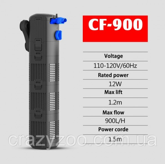 Внутрішній фільтр для акваріуму SunSun CF-900 12 Вт 900 л/год до 250 л | Зображення 1