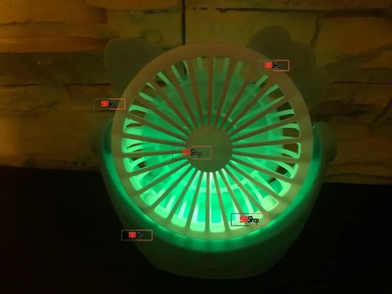 Портативний акумуляторний міні вентилятор з вушками та RGB підсвічуванням Mini Fan (SQ-2165) Жовтий | Зображення 3