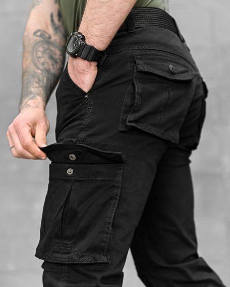 Штани карго чорні pasifik з поясом ДЛ7254 | Зображення 4