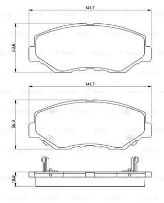 Колодки гальмівні дискові HONDA CR-V передн.  BOSCH (0986424809)