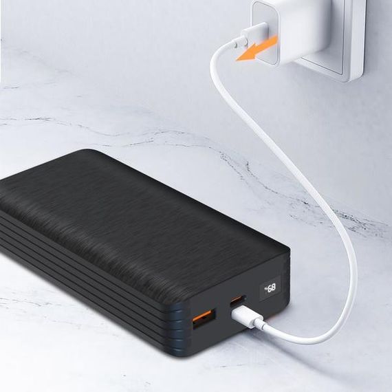 Павербанк зовнішній акумулятор XPRO PR144 20000mAh PD20W 22.5W з індикацією заряджання чорний (32741-01) | Зображення 2