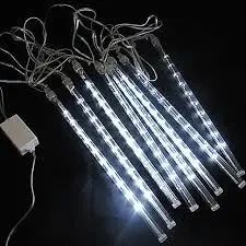 Гирлянда сосульки прозрачный шнур 8 шт, 50 см, белые | Зображення 1