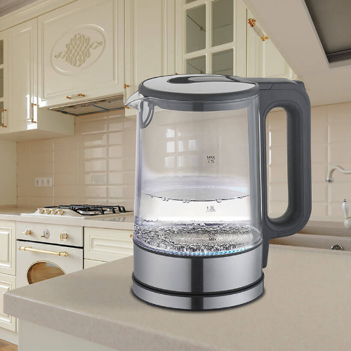 Електрочайник 1,7л 2200W скло (диск) чорний MR-053-BLACK Maestro | Зображення 2