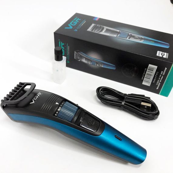 Машинка триммер для стрижки волосся та бороди акумуляторна VGR V-052 з насадками, Професійна | Зображення 1