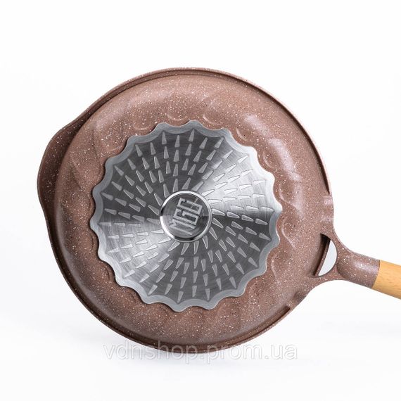 Алюмінієва сковорода 2,8 л з мармуровим антипригарним покриттям Ø 28 см кавова MGC HP-4-425CO | Зображення 2