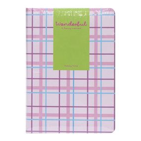 Блокнот A6 "Wonderful" 6701-1 твердий перепліт, 2 закладки та 2 гумки для ручок 80 аркушів 10х14,5 см Рожевий
