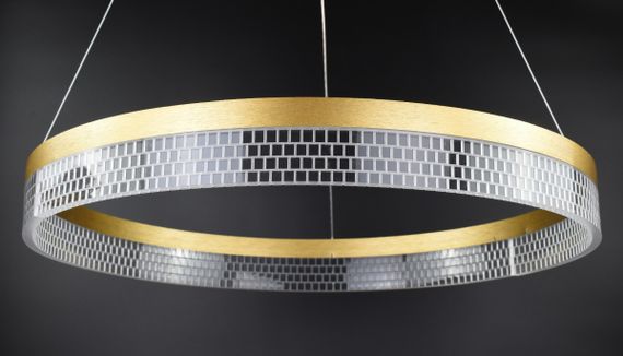 Люстра світлодіодна підвісна LED світильник для квартири на стелю лед 26820 Золото 40-140х60х60 см. | Зображення 4