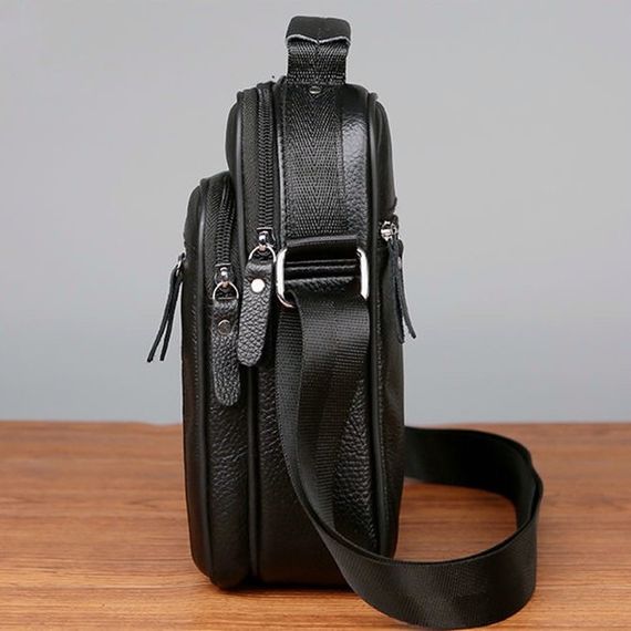 Чоловіча шкіряна барсетка через плече з ручкою чорна Bexhill Bx-66503 | Зображення 7