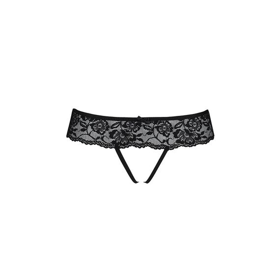 Мереживні стрінги з доступом Passion SENIA THONG L/XL, black | Зображення 4