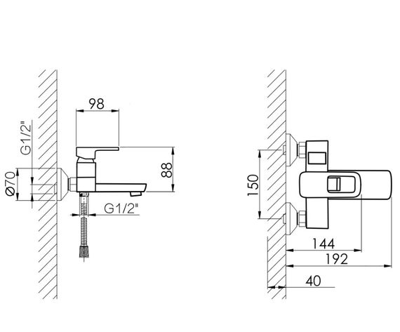 Змішувач для ванни Lidz Wawel 006 (k35) LDWAW006CRM45388 | Зображення 1