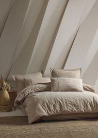 Постільна білизна Saheser Stonewashed Ranforce 200 х 220 см Jasmin Bej