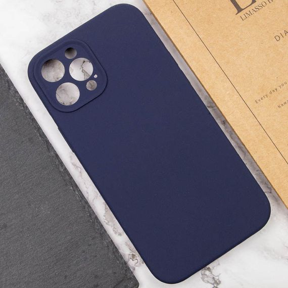 Чохол Silicone Case Full Camera Protective (AA) NO LOGO для Apple iPhone 12 Pro Max (6.7") Темно-синій / Midnight blue | Зображення 4