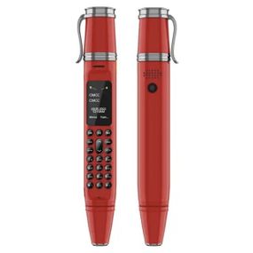 Міні мобільний телефон ручка AIEK BM111 2SIM Червоний (код: SKU-2163842471)
