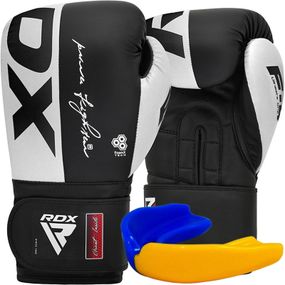 Боксерские перчатки RDX F4 Boxing Sparring Gloves Hook&amp;Loop WHITE/BLACK 10 унций  (капа в комплекте)