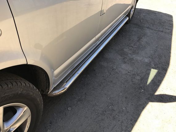 Боковые пороги Premium (2 шт, нерж) 60 мм, короткая база для Volkswagen T5 Caravelle 2004-2010 гг | Зображення 4