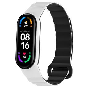 Ремінець Dual-color Magnetic для Xiaomi Mi Band 7/6/5/4/3 White / Black