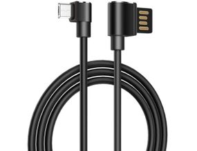 Кутовий кабель Hoco U37 USB-MicroUSB 1.2м / 2.4А з двостороннім інтерфейсом - Black