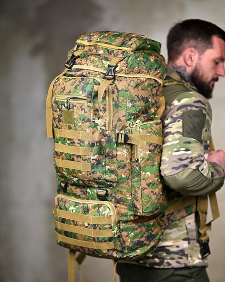 Тактичний рюкзак 70 л армійський похідний наплічник для туризму військовий рюкзак для полювання риболовлі | Зображення 2