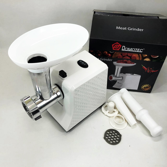 Мясорубка электрическая domotec r3391 2000w, мощная компактная мясорубка для дома, мясорубка 3 в 1 | Зображення 2