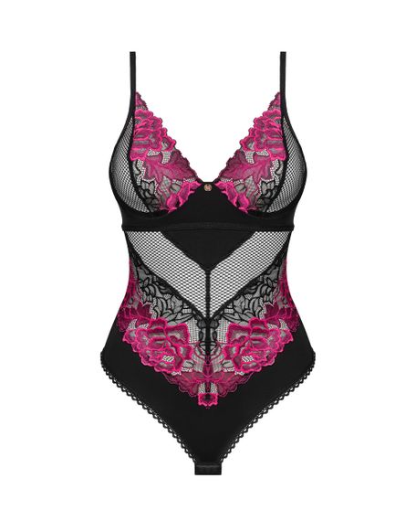 Боді Obsessive Rosenty Чорно-малинове XS/S | Зображення 7